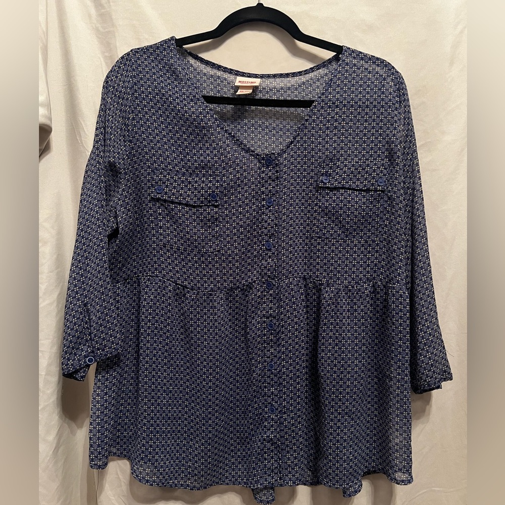 Mossimo Supply Co. Sheer Floral Print Blouse